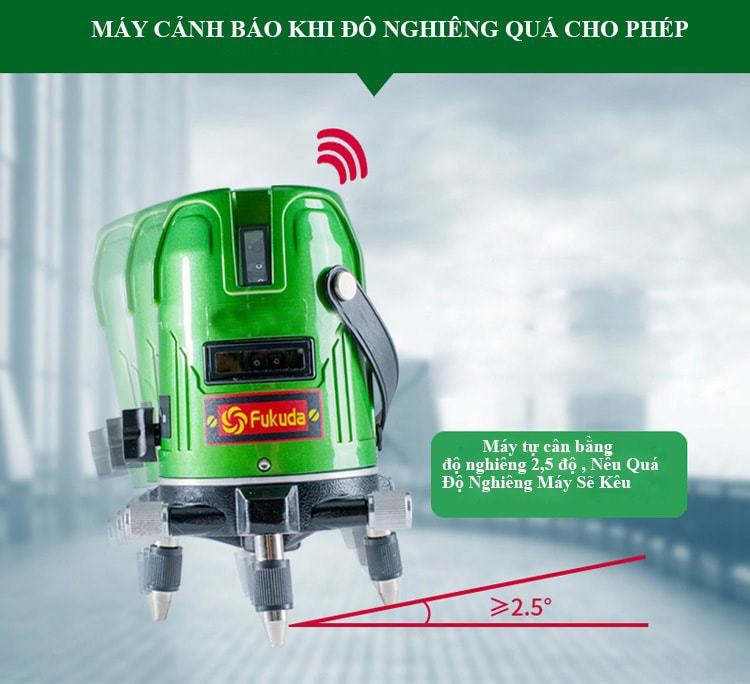 Máy laser FUKUDA EK 469GJ có thể được sử dụng ngoài trời, là cấp độ sáng laser hoàn hảo.